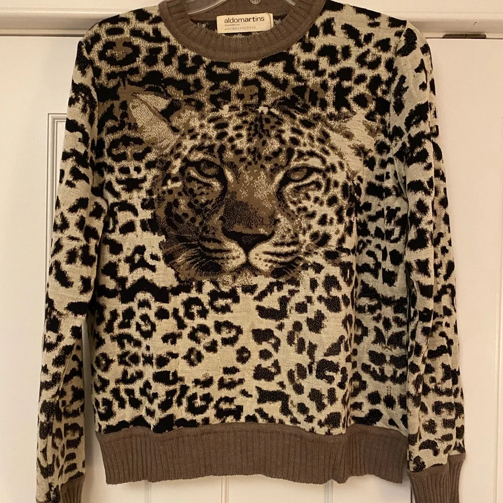 Anthropologie Aldo Martin’s Leopard Sweater - XL - Picture 2 of 9